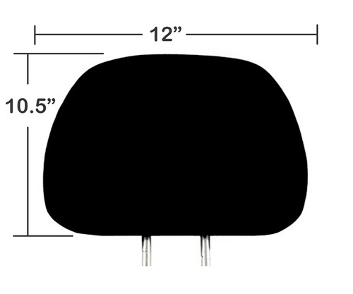 Set of 2 Solid Black Cloth Car Headrest Covers with Foam Backing for Hyundai - Picture 7 of 7