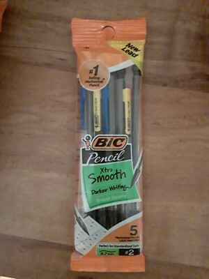 BIC Xtra-SMOOTH Mechanical PenciL, Clear Barrel, Medium Point (0.7mm), 5-Count