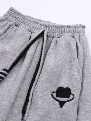 Unisex Kids Pants Workout Bottoms Hip-Hop Sweatpants Casual Trousers Embroidery - Picture 23 of 47