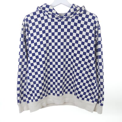 CREWCUTS Hoodie Sweatshirt Checkerboard Print Blau Beige Jungen XL 152