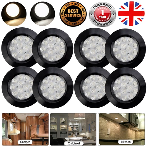 12V Interior LED Spot Light Dimmable 3W Ceiling Light For Campervan Boat Caravan - Picture 1 of 13