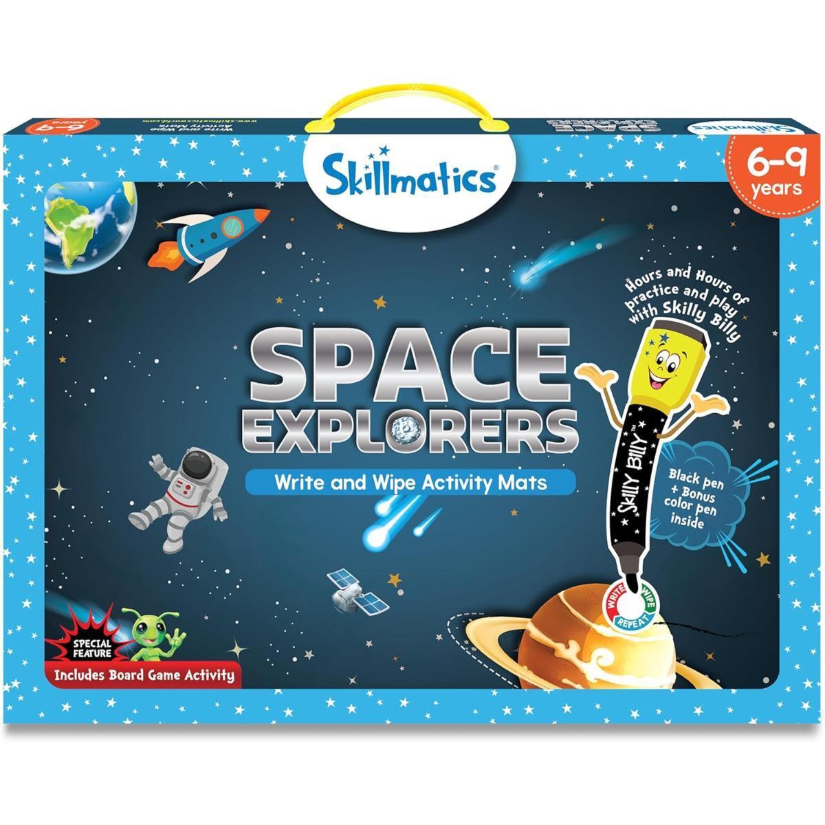 Skillmatics Write and Wipe Activity Mats - Space Explorers