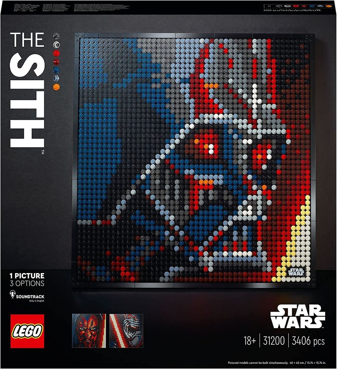 LEGO Art Star Wars The Sith 31200 Creative Sith Lord Building Kit; an  Elegant Piece for Adults who Love Mindful Art Projects or The Dark Lords of  The