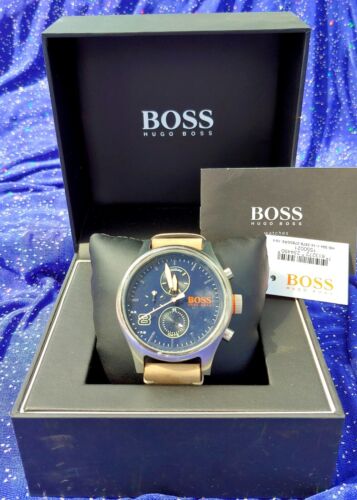 neef loterij Wacht even HUGO BOSS MENS WATCH NEW/TAGS LEATHER BAND DIALS WORK THICK HEAVY NICE BOX  SALE! | eBay