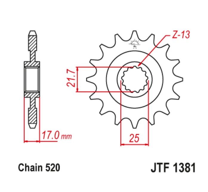 15T JT piñón delantero JTF1381,15/15 diente se adapta a Honda CBR500 R/RA 2013 a 2021 Foto 2 de 3