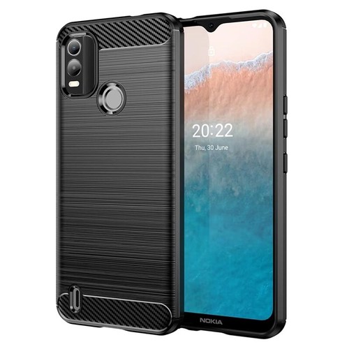 Coque pour Samsung Galaxy Xcover 6 Pro, TPU Antichoc Silicone Fibre de Carbone Protection