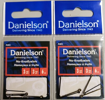 2-6 pack Fly Line Eyelets Combo Pk No Knot for fly leaders 6SM/6LG 12 total |A6