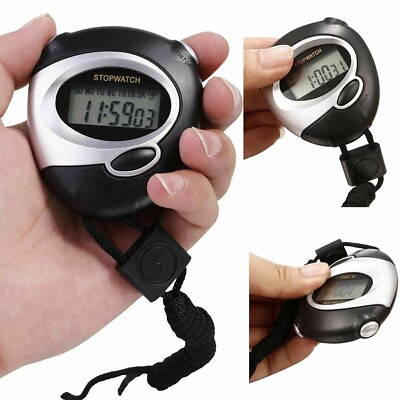 Digitale Hand Sport Stoppuhr Stoppuhr Timer Alarm Zähler Timer Tragbar.