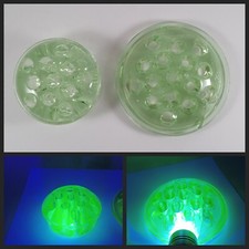 2 Vintage Green Uranium Depression Glass Flower Frogs, 11  16 Holes