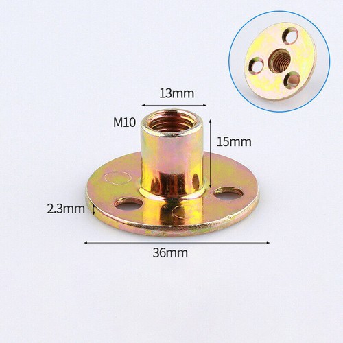 Tuercas de bloqueo de tuerca de placa de hierro para muebles M6 M8 M10 sujetador de conector de 3 orificios de acero - Imagen 12 de 13