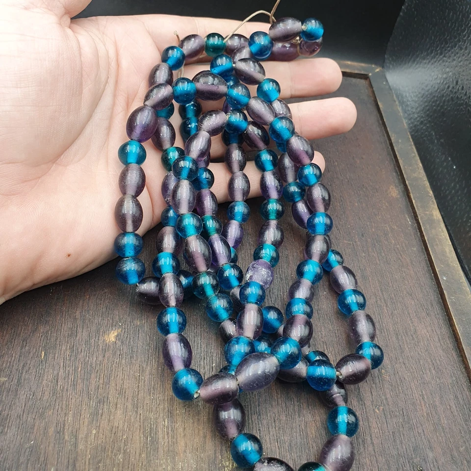 Cuentas de vidrio vintage Aqua Blue Lagoon y cuentas de lujo púrpura 10,5 mm-... - Imagen 3 de 4