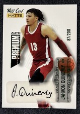 2024 Wild Card Matte Rookie Jahvon Quinerly  Auto 87/200 Basketball Card