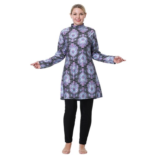 3pcs Plus Size Muslim Women Floral Swimwear Burkini Full Cover Swimsuit Bathing - Picture 5 of 41