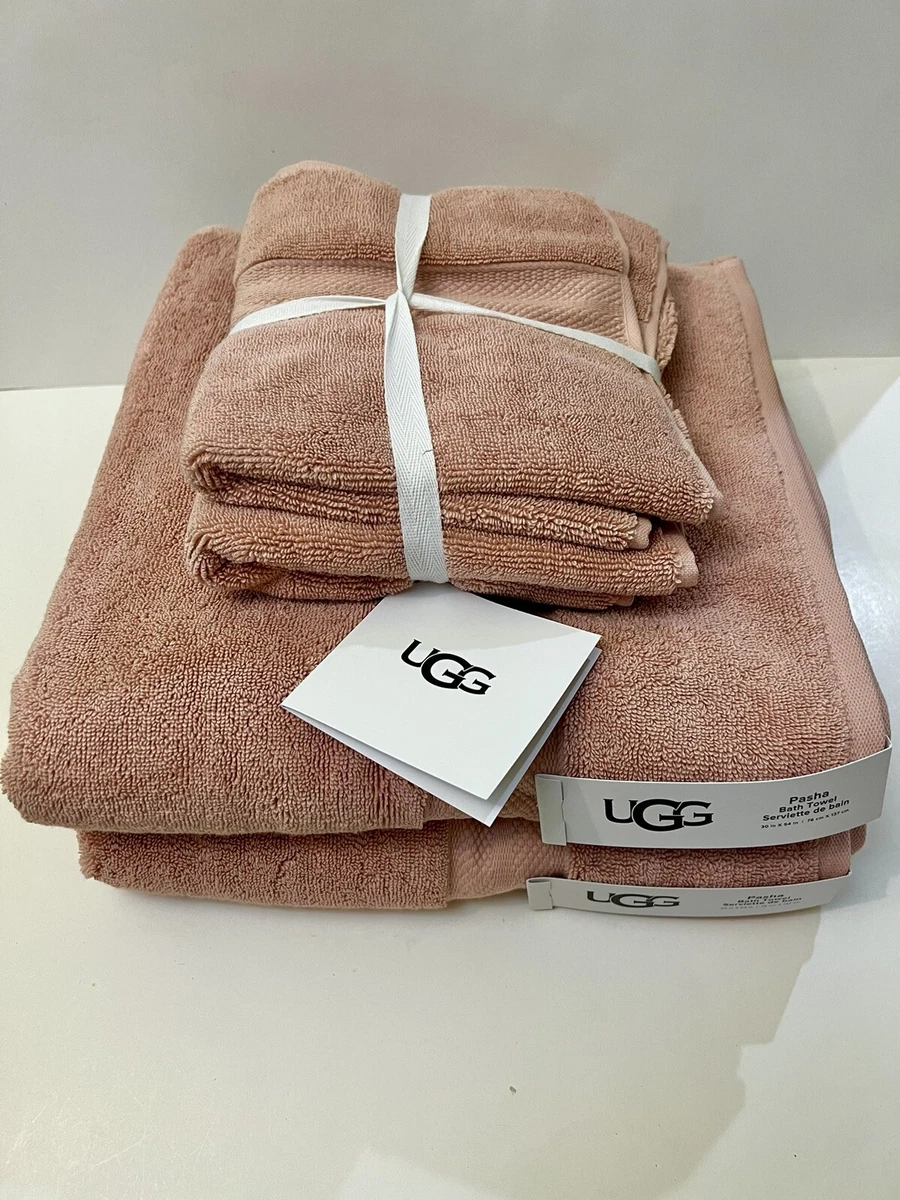 UGG PASHA 2 Bath 2 Hand 4 Washcloth Towel Set ROSE CLOUD Thick