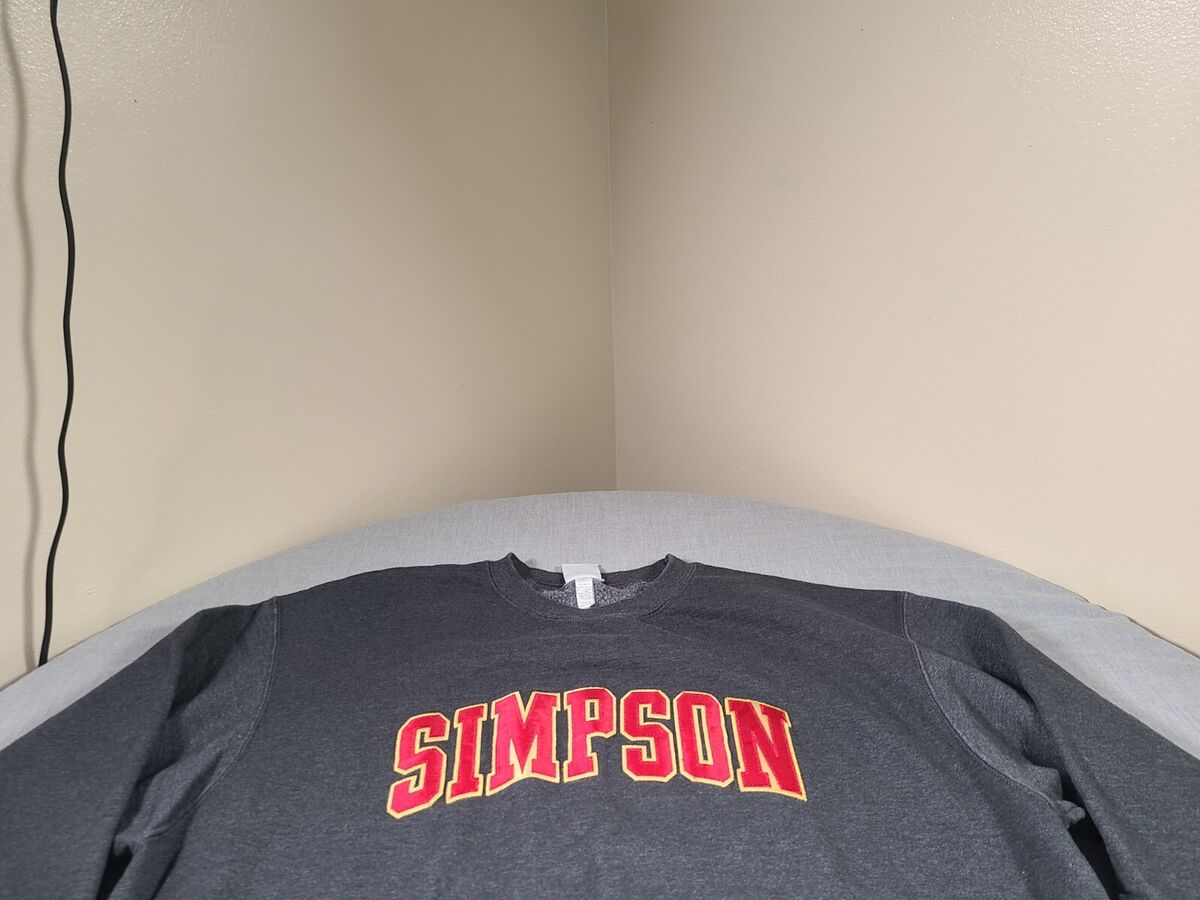 Vintage SIMPSON College Sweatshirt 2X Gray Center Logo Vintage SIMPSON College Sweatshirt 2X Gray Center Logo