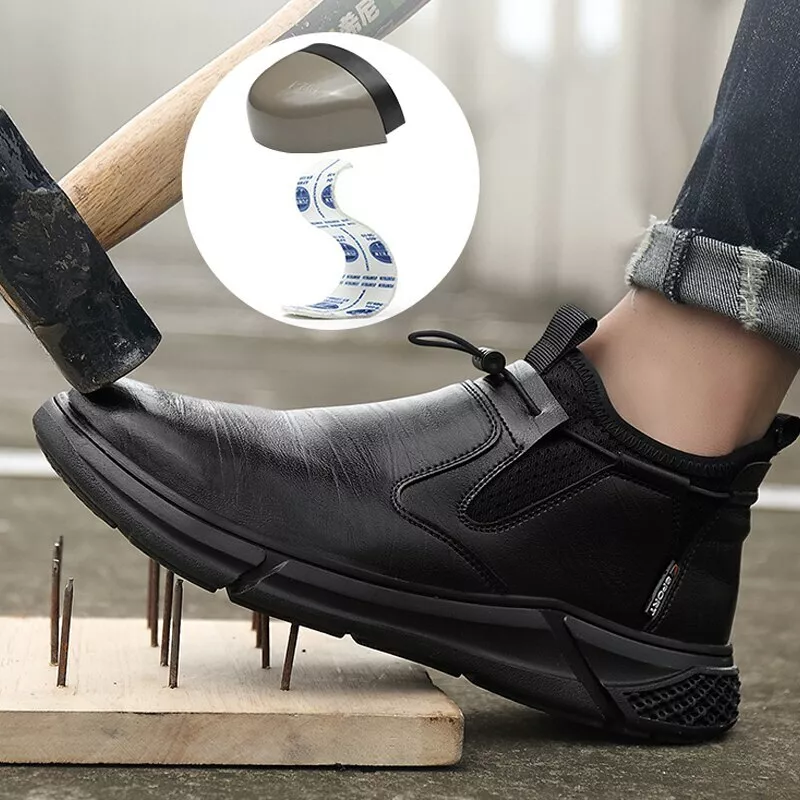 Zapatos Seguridad Para Hombre Botas De Trabajo Protector Cuero | eBay