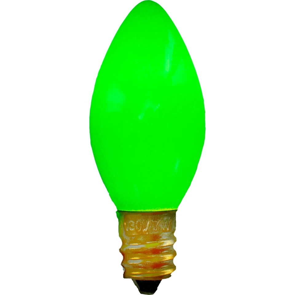 C-9 GREEN CERAMIC STEADY BULBS NEW 1 BOX OF 25 C9 GREEN CERAMIC STEADY BULBS - Image 4 of 4