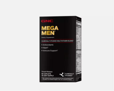 GNC Mega Men Multivitamin Tablets - 90 Count. Antioxidant, Heart, Immune support