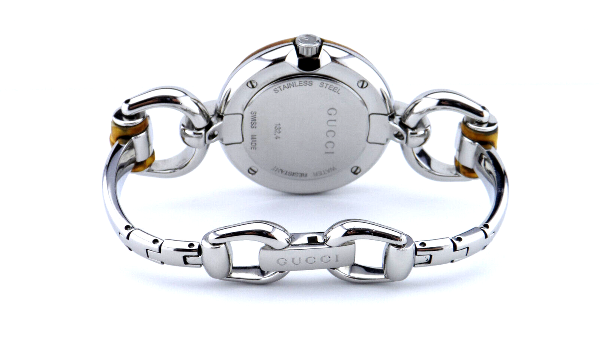Gucci YA132404 Special Edition Bamboo & Stainless Steel 132.4