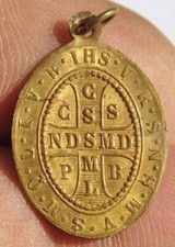 Antico Scudo San Benedetto Ottone Sacra Medaglia Cattolica Patrono Esorcismo ...