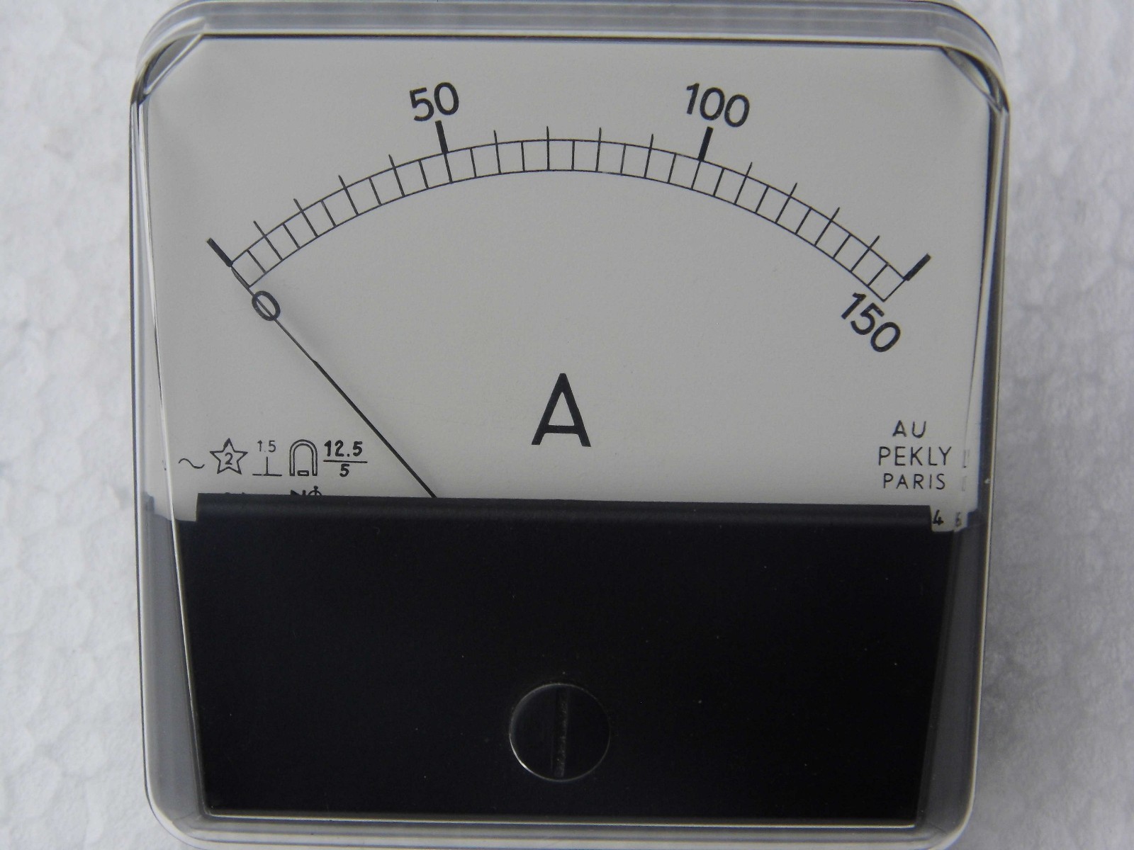 Ampèremètre Pekly 150A noir de 70 x 69mm pour tableau électrique classique
