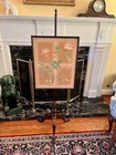 18th C. Antique Queen Anne Mahogany Firescreen Fireplace Needlepoint Tapestry — photo 1