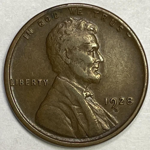 1928-D Lincoln Wheat Cent Extremely Fine XF Coin #5339