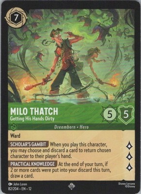 Milo Thatch - Getting His Hands Dirty Super Rare Wilds Unknown 82/204 NM