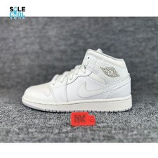 Nike Air Jordan 1 Mid GS White Basketball Shoes 554725-112