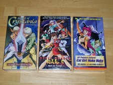 3 Vintage Mature VHS Anime -- LEGEND OF CRYSTANIA / DEVIL HUNTER / CAT GIRL NUKU