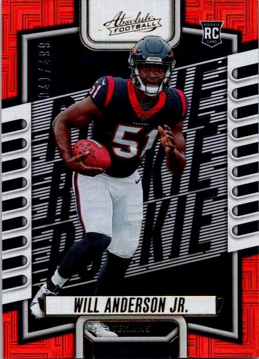 2023 Will Anderson Jr Panini Absolute Rookie Red Squares /499 #103 Texans RC