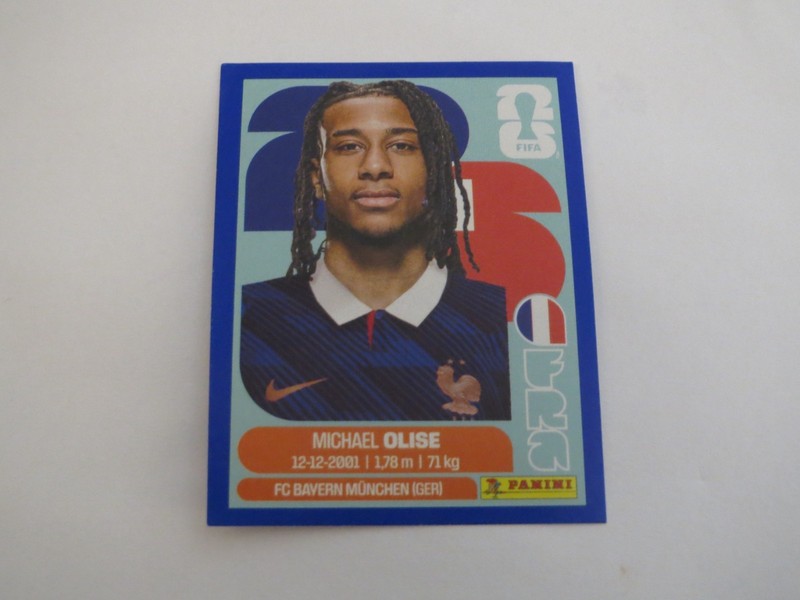 2026 PANINI FIFA WORLD CUP SOCCER STICKER MICHAEL OLISE BLUE PARALLEL FRA 14