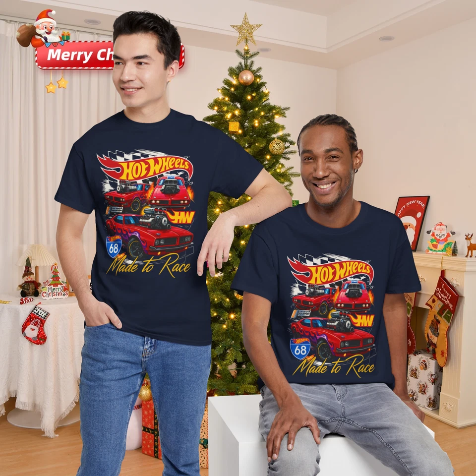 Camiseta Hot Wheels Hecha para Carrera Camiseta Roja Muscle Car Drag Racing Gráfica Foto 4 de 4