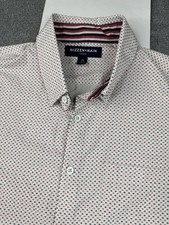 Mizzen Main Leeward Shirt Mens XL Trim Fit Short Sleeve Button Down Geometric