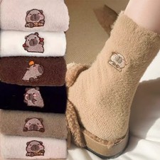 New offerPair Womens Christmas Fuzzy Socks Cute Highland Cow Holiday Socks Gifts