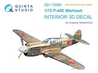 Quinta Studio 1/72 P-40E Warhawk 3D-Printed Interior (Academy/Modelist) +...
