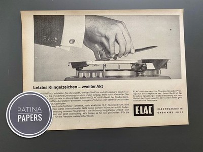 ELAC Plattenspieler Electroacustik Kiel 1963 Vintage Ad Werbung Reklame V7