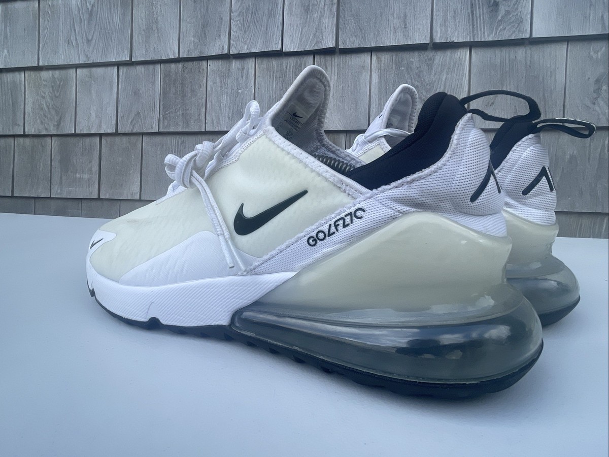 Nike Air Max 270 Spikeless Golf Shoes White Black CK6483-102 