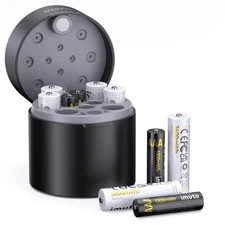 imuto Rechargeable 6 AA and 4 AAA Lithium Batteries with Charger,Li-ion and N...