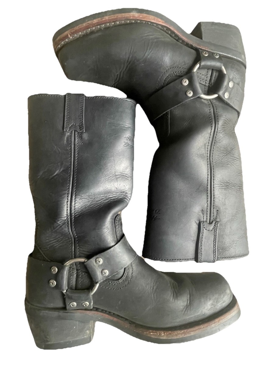 Harley Davidson 85355 Harness Boots Black Leather Motorcycle Boots