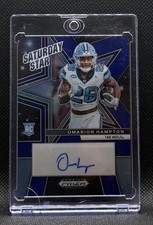 🔥OMARION HAMPTON ~ 2025 Panini Prizm DP- BLUE PRIZM Rookie AUTO #110/249🔥