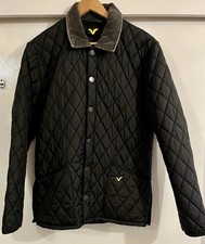 Voi Jeans Men’s Warriors Black Quilted Jacket Size S/M Very Good Condition