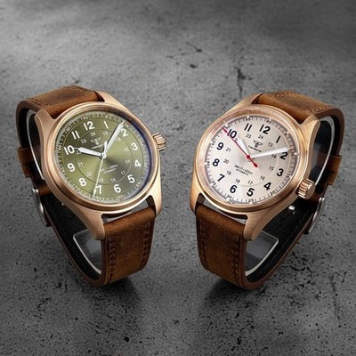 Bronze Case 39MM Tandorio White Blue Sapphire NH35A PT5000 Automatic Mens Watch