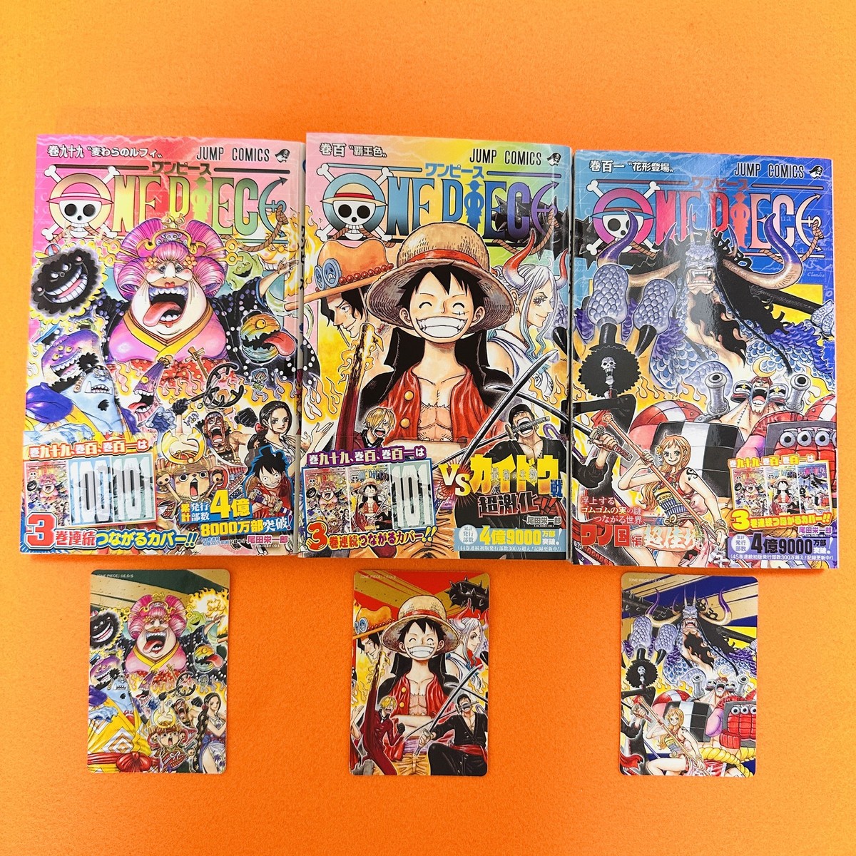 ONE PIECE Vol.99-101 1st Print Manga Set w/ Obi Connected Cover +