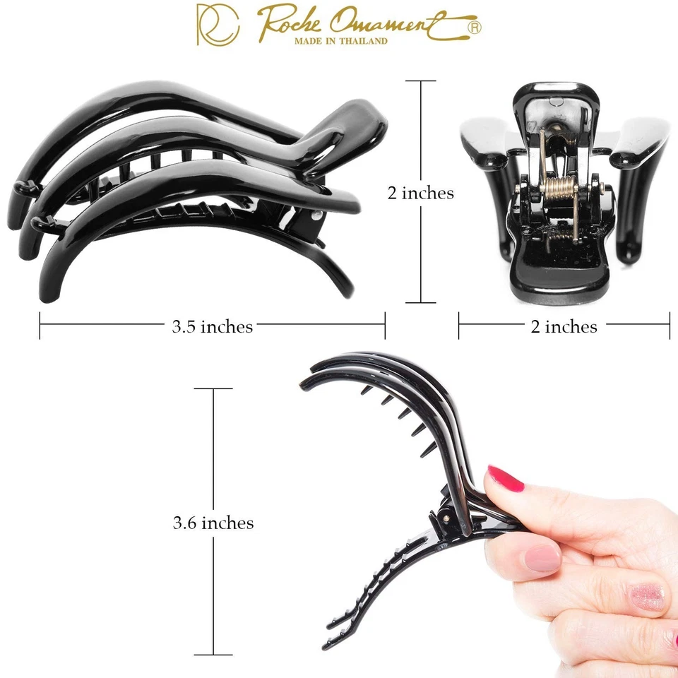 RC ROCHE ORNAMENT 6 Pcs Womens Premium Plastic Curve Claw Jaw Side Slide Curv... - Image 4 of 4