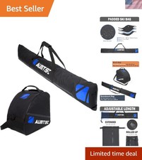 Stylish Padded Ski Bag with Adjustable Length - Perfect for Air Travel Storage