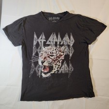 Def Leppard T-Shirt Black 2021 Tour Merchandise Leopard Graphic Unisex L Retro