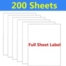 200 Premium 8.5x11 Full Sheet Shipping Mailing Labels Self Adhesive Laser InkJet