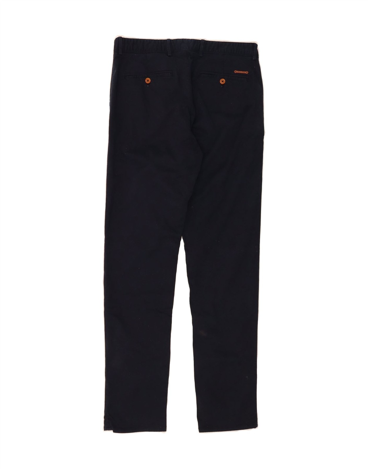 MASSIMO DUTTI Mens Slim Fit Chino Trousers EU 42 Large W32 L33 Navy Blue AD01 thumbnail 2