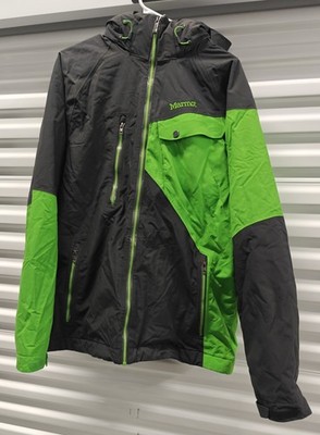 Marmot MemBrain Ski Jacket Mens Medium Gray Green Hooded